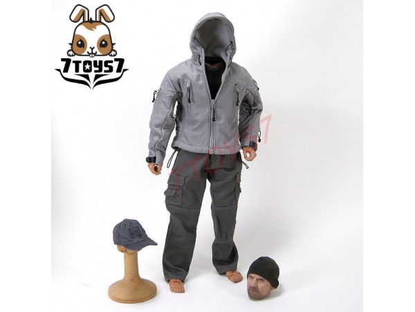 Wild Toys 1/6 Adventure & Tactical_ Grey Set _Stealth Jacket Hoodie Pants WT011E